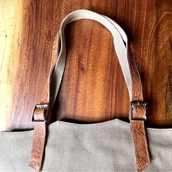 SHARIF Studio Tote Bag & Crossbody Bag Set Textured Canvas Embossed Leather NWOT - Picture 4 of 15